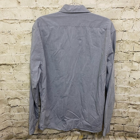 Express Gray Soft Wash Cotton Long Sleeve Button Down Shirt - Picture 3 of 5